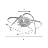 Twisted Flush Lighting Modernist Acrylic Led Ceiling Lamp Fixture In Black/Grey White/Warm Light