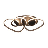 Modern Black Love-Shaped Flush Ceiling Lamp With Led Acrylic Fixture In Warm/White/Neutral Light