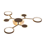 Modern Acrylic Flush Mount Lamp With Starburst Design And 6/8/10 Warm Led Lights In White