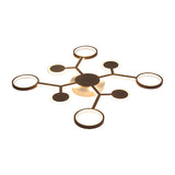 Modern Acrylic Flush Mount Lamp With Starburst Design And 6/8/10 Warm Led Lights In White