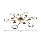Modern Acrylic Flush Mount Lamp With Starburst Design And 6/8/10 Warm Led Lights In White