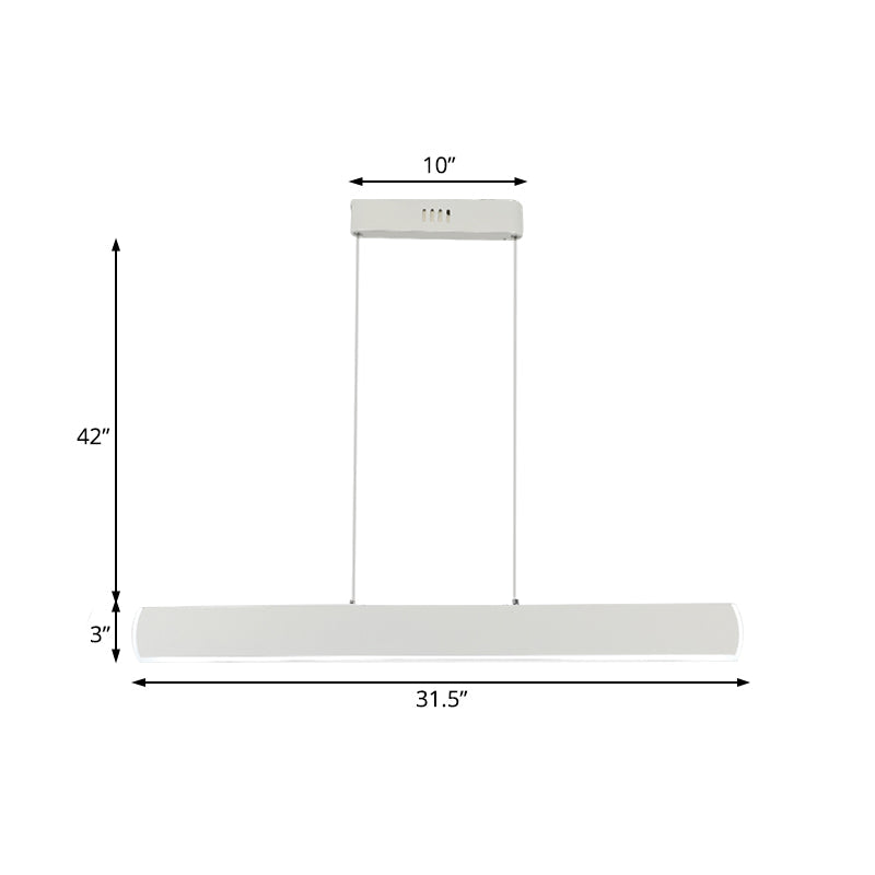 Sleek Acrylic White Led Pendant Light For Dining Room – 31.5’/39’ Wide