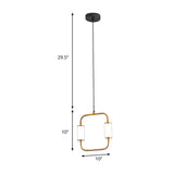 Minimalistic Led Pendant Light With White Glass Cylinder Shade - Brass Triangle/Round/Square Ceiling