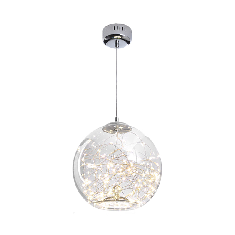 Contemporary Led Pendant Light With Elegant Amber/Smoke Grey Glass Globe/Cylinder/Oval Design For
