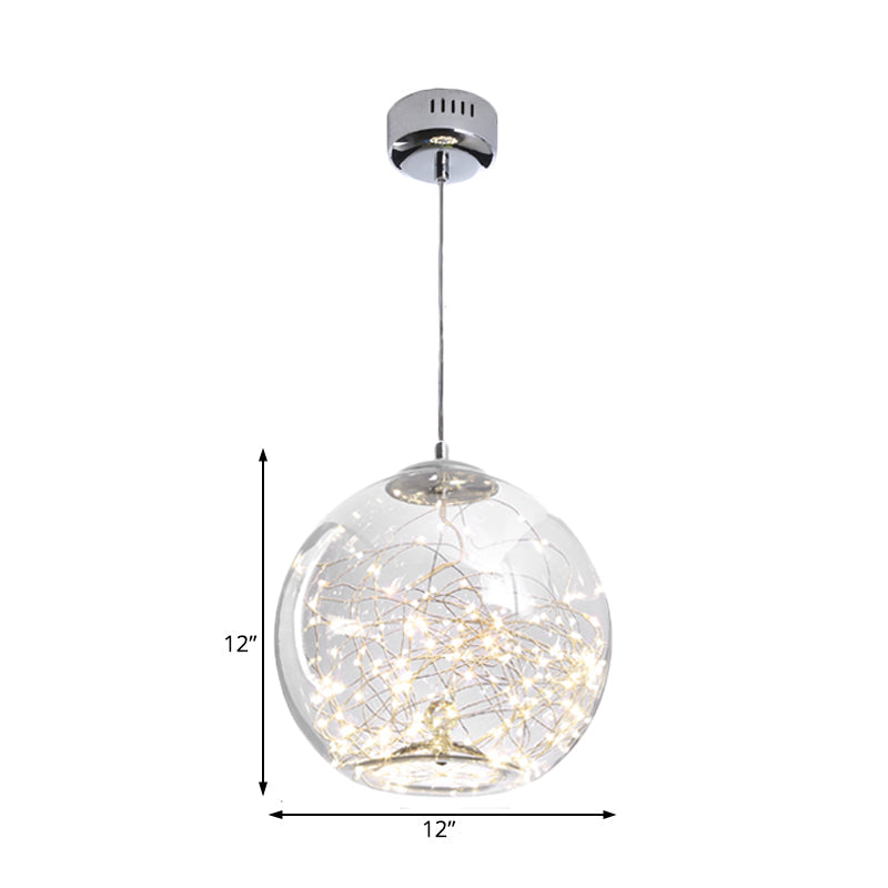 Contemporary Led Pendant Light With Elegant Amber/Smoke Grey Glass Globe/Cylinder/Oval Design For