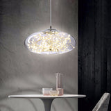 Contemporary Led Pendant Light With Elegant Amber/Smoke Grey Glass Globe/Cylinder/Oval Design For