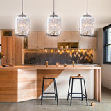 Contemporary Led Pendant Light With Elegant Amber/Smoke Grey Glass Globe/Cylinder/Oval Design For