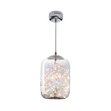 Contemporary Led Pendant Light With Elegant Amber/Smoke Grey Glass Globe/Cylinder/Oval Design For