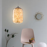 Contemporary Led Pendant Light With Elegant Amber/Smoke Grey Glass Globe/Cylinder/Oval Design For