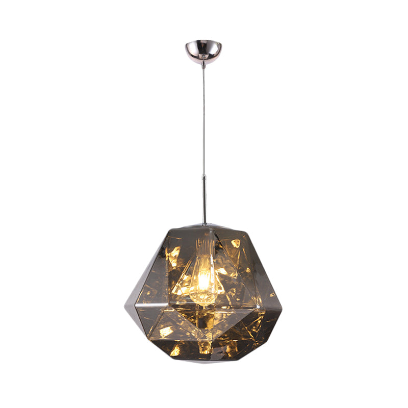Modern Pendant Lamp With Acrylic Diamond Shade - Black/Silver/Blue