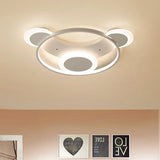 White Bear Face Kindergarten Ceiling Light - Acrylic Animal Lamp