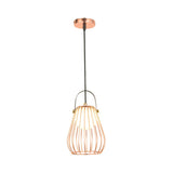 Gourd Cage Pendant Light Kit - Minimalist Metal Hanging Ceiling