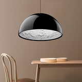 Modern Dome Pendant Lamp With Flower Pattern And Metallic Finish - Available In 3 Sizes