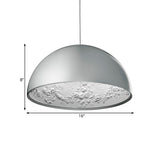 Modern Dome Pendant Lamp With Flower Pattern And Metallic Finish - Available In 3 Sizes