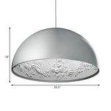 Dome Shade Pendant Lamp With Floral Interior Modern Metal Ceiling Light 1 Gold/Coffee/Black