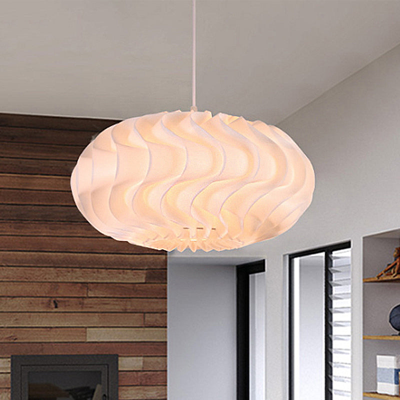 Modern Acrylic Meringue Pendant Light - Simple White Ceiling Lamp 14/16/19.5 Wide / 14