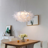Modern Acrylic Dome Pendant Light - White/Brown 1-Light Ceiling With Flower Design White