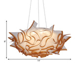 Modern Acrylic Dome Pendant Light - White/Brown 1-Light Ceiling With Flower Design