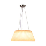White Modern Barrel Ceiling Pendant - Plastic 1 Light Restaurant Lamp (18/22.5 Wide)