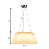 White Modern Barrel Ceiling Pendant - Plastic 1 Light Restaurant Lamp (18/22.5 Wide)