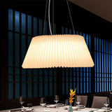 White Modern Barrel Ceiling Pendant - Plastic 1 Light Restaurant Lamp (18/22.5 Wide) / 22.5