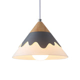Modern Metal Cone Hanging Pendant Light Fixture | 1-Light White/Gray/Black Ideal For Dining Room