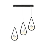 Waterdrop Pendant Lamp In Black/White - Acrylic Frame 1/2/3 Lights Dining Room Ceiling Lighting