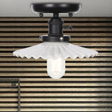 Industrial Cone/Saucer Ceiling Light Fixture - Clear/White Semi Flush For Dining Room White / Saucer