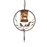 Vintage Rust Cylinder Wall Sconce With Fabric Shade Bird Accent And 1 Light For Dining Room Lighting