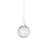 Contemporary Clear Glass Sphere Pendant Light - Elegant 1-Light White/Black Hanging Lamp For