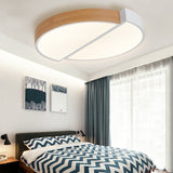 Contemporary Wood White Led Circle Flush Mount Lamp - 20.5 And 33 Diameter