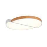 Contemporary Wood White Led Circle Flush Mount Lamp - 20.5 And 33 Diameter