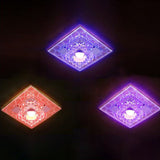 Sleek Square Led Flush Mount Crystal Ceiling Light Clear Corridor Fixture / 5W 6 Color