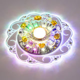 Modern Crystal Clear Led Flush Ceiling Light For Hallway - Blossom Fixture / 3W Multi Color