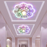 Crystal Simplicity Led Flush Mount Ceiling Light With Flower Corridor Design