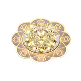 Minimalist Crystal Flush Mount Lighting: Floral Led Fixture For Hallways Clear