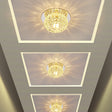 Modern Crystal Led Flush Mount Lighting Fixture - Donut Shape For Hallway Clear / 3W Warm