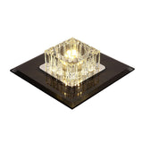 Contemporary Crystal Flush Mount Ceiling Light For Hallways - Led Lighting Fixture