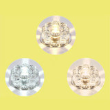Clear Led Floral Crystal Flush Light - Stylish Ceiling Fixture For Living Room / 3W Third Gear