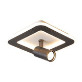 Modern Square/Round Flush Mount Led Acrylic Lamp In White/Black (White/Warm Light)
