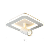 Modern Square/Round Flush Mount Led Acrylic Lamp In White/Black (White/Warm Light)