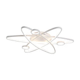 Modern Oval Flush Ceiling Lamp With Led Acrylic White/Coffee Finish In Warm Light - 23.5/31.5/39