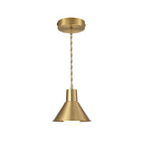 Modern Geometric Shade Ceiling Light - Metallic Gold Pendant Fixture For Dining Room