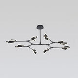 Branch-Shaped Metallic Led Ceiling Chandelier For Postmodern Living Room Lighting
