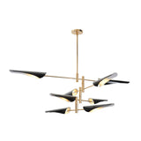 Modern Metallic Burst Chandelier Pendant Light For Living Room