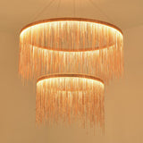 Modern Led Chandelier Pendant Light With Aluminum Chainlet - Stylish Lighting For Living Room Rose