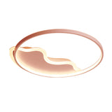 Contemporary Ring Flush Mount Led Lamp For Bedroom 18/21.5 - White/Pink/Blue With Warm/White Light