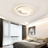 Contemporary Ring Flush Mount Led Lamp For Bedroom 18/21.5 - White/Pink/Blue With Warm/White Light
