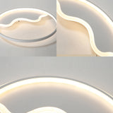 Contemporary Ring Flush Mount Led Lamp For Bedroom 18’/21.5’ - White/Pink/Blue With Warm/White Light