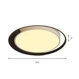 Modern Led Black And White Round Flush Ceiling Lamp With Recessed Diffuser 16/19.5 Wide In